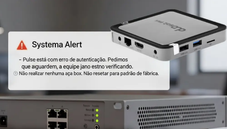 Dousat Pulse está com erro de autenticação.